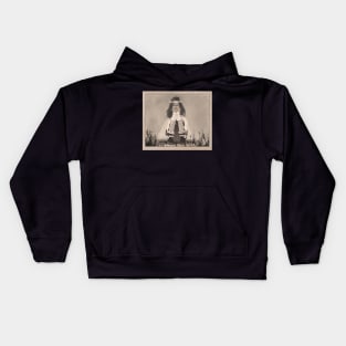 Old Photo Girl Sitting Kids Hoodie